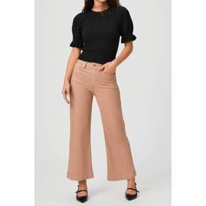 NEW PAIGE anessa wide leg jeans in french latte